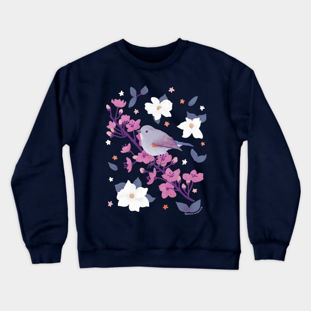 Red-Flanked Bluetail Bird Crewneck Sweatshirt by Annelie